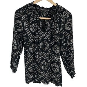 Antik Batik Black White‎ Blouse Top XS